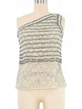 Adolfo Beaded One Shoulder Top Top arcadeshops.com