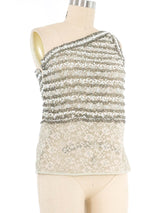 Adolfo Beaded One Shoulder Top Top arcadeshops.com