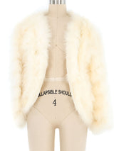 Ivory Marabou Feather Jacket Jacket arcadeshops.com