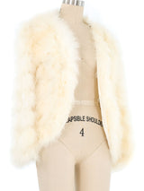 Ivory Marabou Feather Jacket Jacket arcadeshops.com