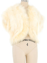 Ivory Cap Sleeve Marabou Jacket Jacket arcadeshops.com