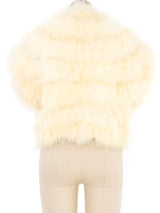Ivory Cap Sleeve Marabou Jacket Jacket arcadeshops.com