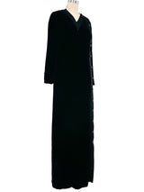 Valentino Velvet Offset Button Gown Dress arcadeshops.com