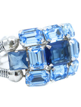 Blue Jewel Snake Chain Cuff Bracelet Accessory arcadeshops.com