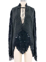 2016 Rodarte Bead Embellished Tie Front Blouse Top arcadeshops.com