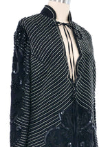 2016 Rodarte Bead Embellished Tie Front Blouse Top arcadeshops.com