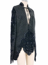 2016 Rodarte Bead Embellished Tie Front Blouse Top arcadeshops.com