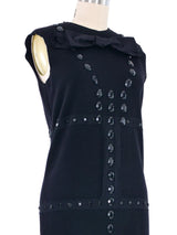 2004 Lanvin Jeweled Wool Shift Dress Dress arcadeshops.com