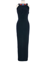 Dana Deatherage Jeweled Jersey Midi Dress Dress arcadeshops.com