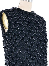 1960s Black Beaded Silk Top Top arcadeshops.com