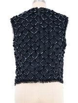 1960s Black Beaded Silk Top Top arcadeshops.com