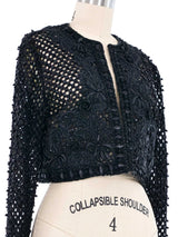 Oscar de la Renta Beaded Crochet Ribbon Jacket Jacket arcadeshops.com