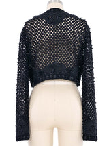 Oscar de la Renta Beaded Crochet Ribbon Jacket Jacket arcadeshops.com