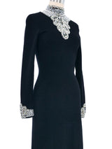 1960s Adolfo Beaded Knit Gown Dress arcadeshops.com