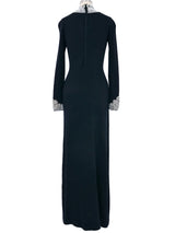 1960s Adolfo Beaded Knit Gown Dress arcadeshops.com