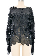 Black Bead and Paillette Top Top arcadeshops.com