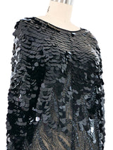 Black Bead and Paillette Top Top arcadeshops.com
