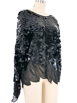 Black Bead and Paillette Top Top arcadeshops.com