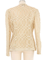 Champagne Embroidered Net Jacket Jacket arcadeshops.com