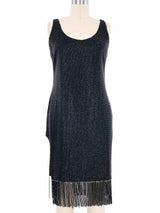 1980s Karl Lagerfeld Beaded Fringed Cocktail Dress Dress arcadeshops.com