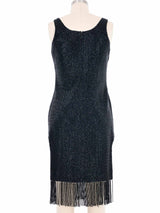1980s Karl Lagerfeld Beaded Fringed Cocktail Dress Dress arcadeshops.com