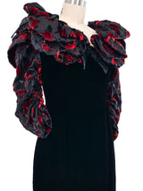 Andrea Odicini Velvet Burnout Puff Sleeve Cocktail Dress Dress arcadeshops.com