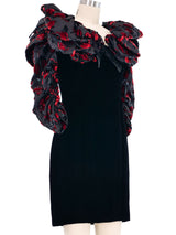 Andrea Odicini Velvet Burnout Puff Sleeve Cocktail Dress Dress arcadeshops.com