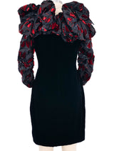 Andrea Odicini Velvet Burnout Puff Sleeve Cocktail Dress Dress arcadeshops.com
