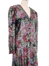 Krizia Sequined Floral Skirt Ensemble Suit arcadeshops.com