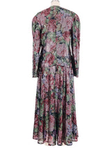 Krizia Sequined Floral Skirt Ensemble Suit arcadeshops.com