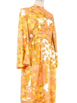 Travilla Metallic Floral Sateen Gown Dress arcadeshops.com