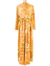 Travilla Metallic Floral Sateen Gown Dress arcadeshops.com