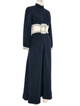 Travilla Rhinestone Accented Cutout Jersey Jumpsuit Jumpsuit arcadeshops.com