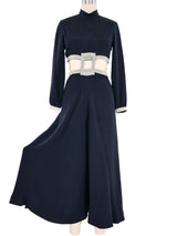 Travilla Rhinestone Accented Cutout Jersey Jumpsuit Jumpsuit arcadeshops.com