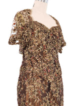 Vicky Tiel Embellished Lace Cocktail Dress Ensemble Dress arcadeshops.com