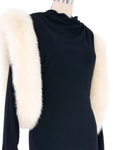 Travilla Fox Fur Trimmed Jersey Dress Dress arcadeshops.com