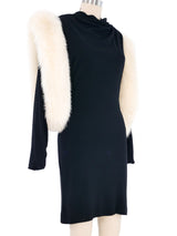 Travilla Fox Fur Trimmed Jersey Dress Dress arcadeshops.com