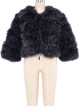 Gray Marabou Crop Jacket Jacket arcadeshops.com
