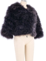 Gray Marabou Crop Jacket Jacket arcadeshops.com