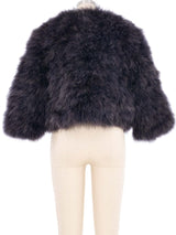 Gray Marabou Crop Jacket Jacket arcadeshops.com