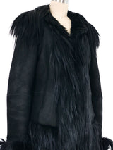 Carolina Herrera Goat Fur Trimmed Shearling Jacket Outerwear arcadeshops.com