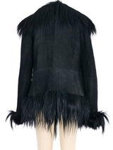 Carolina Herrera Goat Fur Trimmed Shearling Jacket Outerwear arcadeshops.com
