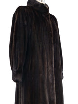 Dark Brown Mink Maxi Coat Outerwear arcadeshops.com