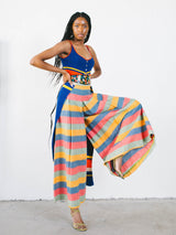 Picnic Gingham Pleated Palazzo Pants Bottom arcadeshops.com