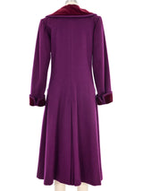 1970s Yves Saint Laurent Magenta Wool Maxi Coat Outerwear arcadeshops.com