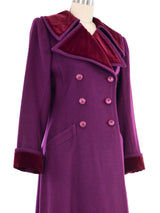 1970s Yves Saint Laurent Magenta Wool Maxi Coat Outerwear arcadeshops.com