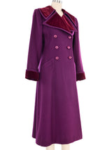 1970s Yves Saint Laurent Magenta Wool Maxi Coat Outerwear arcadeshops.com