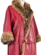 1960s Bonnie Cashin Fur Trimmed Leather Coat Outerwear arcadeshops.com