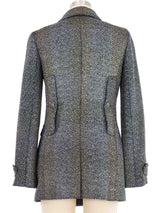 2007 Chanel Sheriff Button Tweed Peacoat Outerwear arcadeshops.com