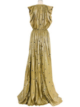 2018 Bottega Veneta Metallic Grommet Parachute Gown Dress arcadeshops.com